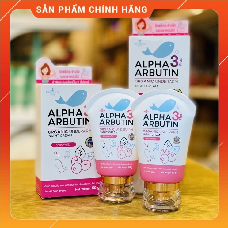 Kem khử thâm nách alpha arbutin 3 plus night cream thái lan , khử thâm , làm trắng nách , se khít chân lông