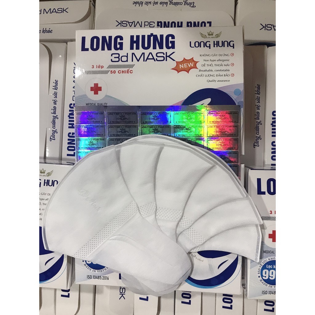 Combo 3 hộp khẩu trang long hưng 3d mask hàn quốc