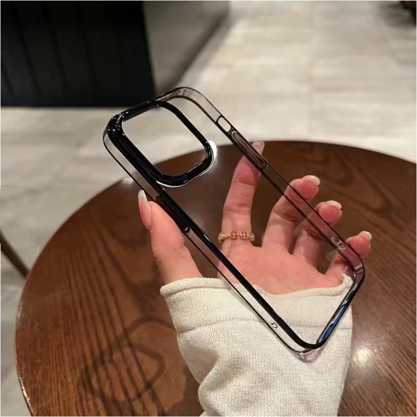 VẬN CHUYỂN NHANH - Ốp Lưng Điện Thoại Trong Suốt Chống Sốc Mạ Sang Trọng Cho iPhone 13 14 11 12 15 Pro MAX