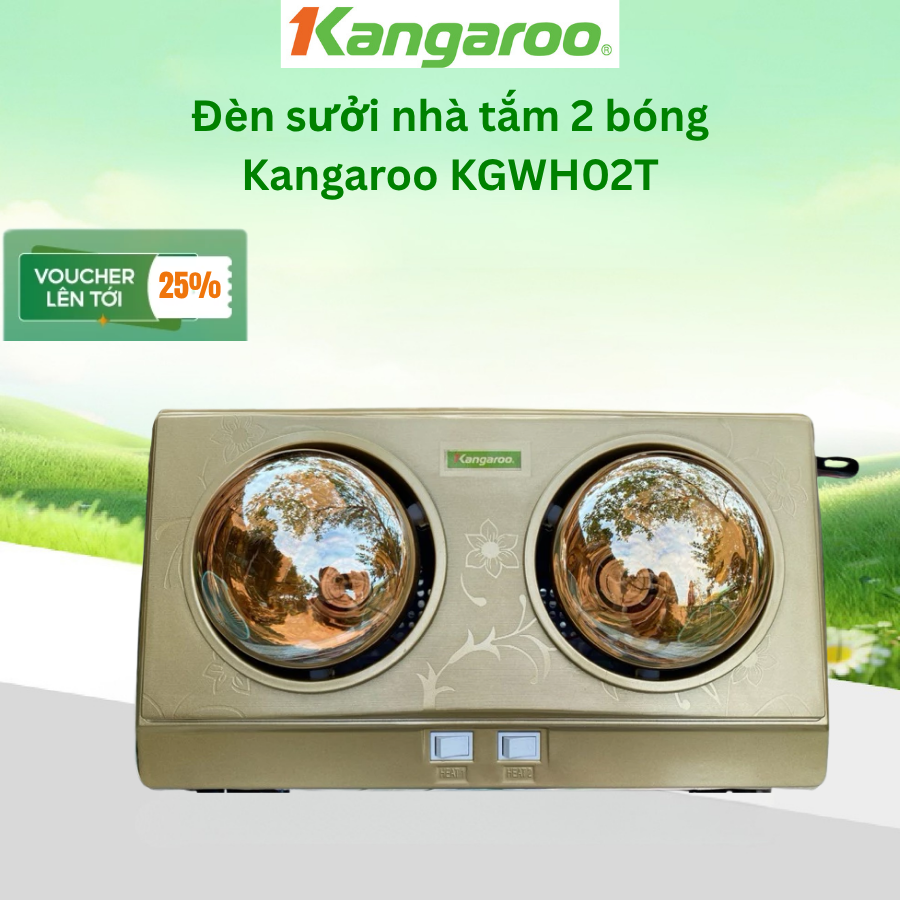 Đèn sưởi nhà tắm 2 bóng Kangaroo KGWH02T