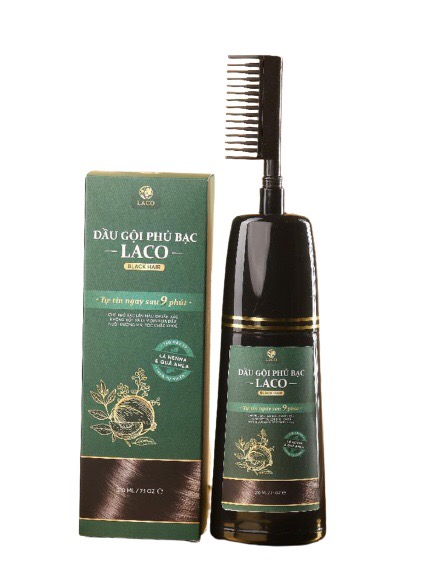 Dầu Gội Phủ Bạc Laco Amla detox- tóc đen tự tin sau 9 phút
