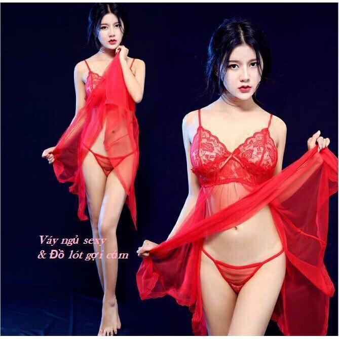 Váy ngủ voan lưới sexy hai dây gợi cảm - Lamia Store - V308