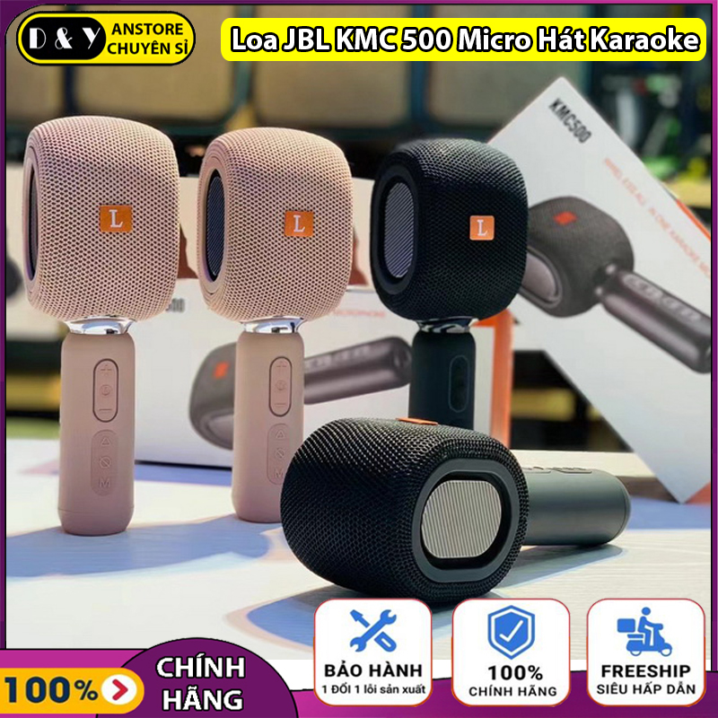 Micro karaoke Bluetooth, Mic hát cầm tay kèm loa công nghệ cao lọc loại bỏ tạp âm Karaoke cực đã khả năng bắt và hút âm tốt chống hú, JBL KMC 500 cao cấp, Micro không dây, Mic hát karaoke, micro không dây bluetooth