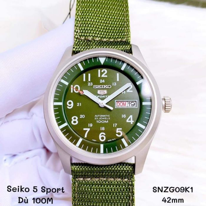 Đồng hồ thời trang nam Seiko 5 Automatic Quân Đội - Size 42mm