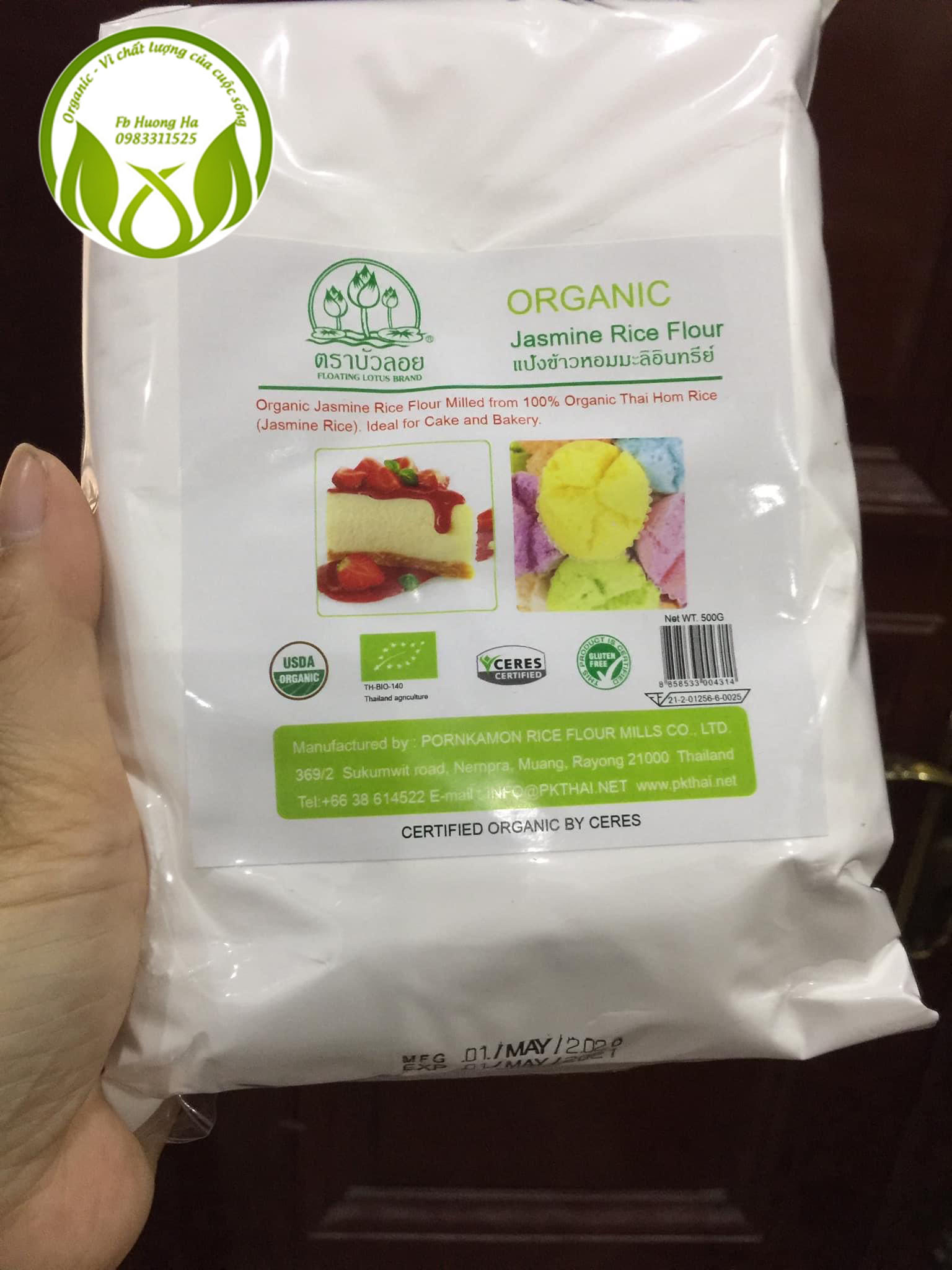 Bột gạo tẻ Jasmine hữu cơ 500gr Organic Jasmine Rice Flour