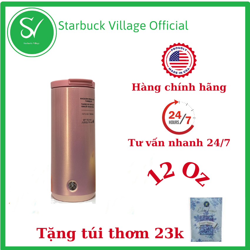 | hàng chính hãng | bình giữ nhiệt starbucks pink hồng vacuum | 12 oz / 355 ml | starbucks village | giữ nhiệt 8h-12h