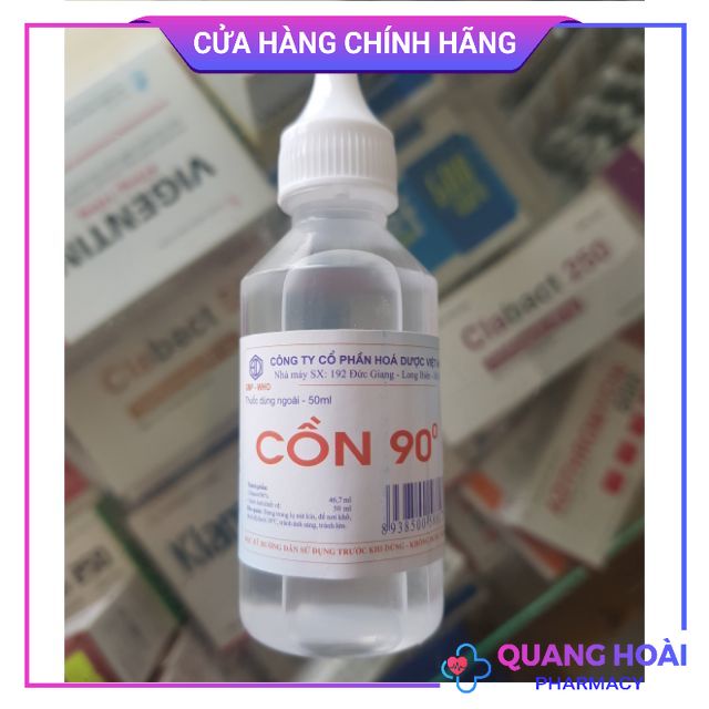 Cồn y tế Ethanol 70 độ, 90 độ chai 50ml - Công ty cổ phần Hóa Dược