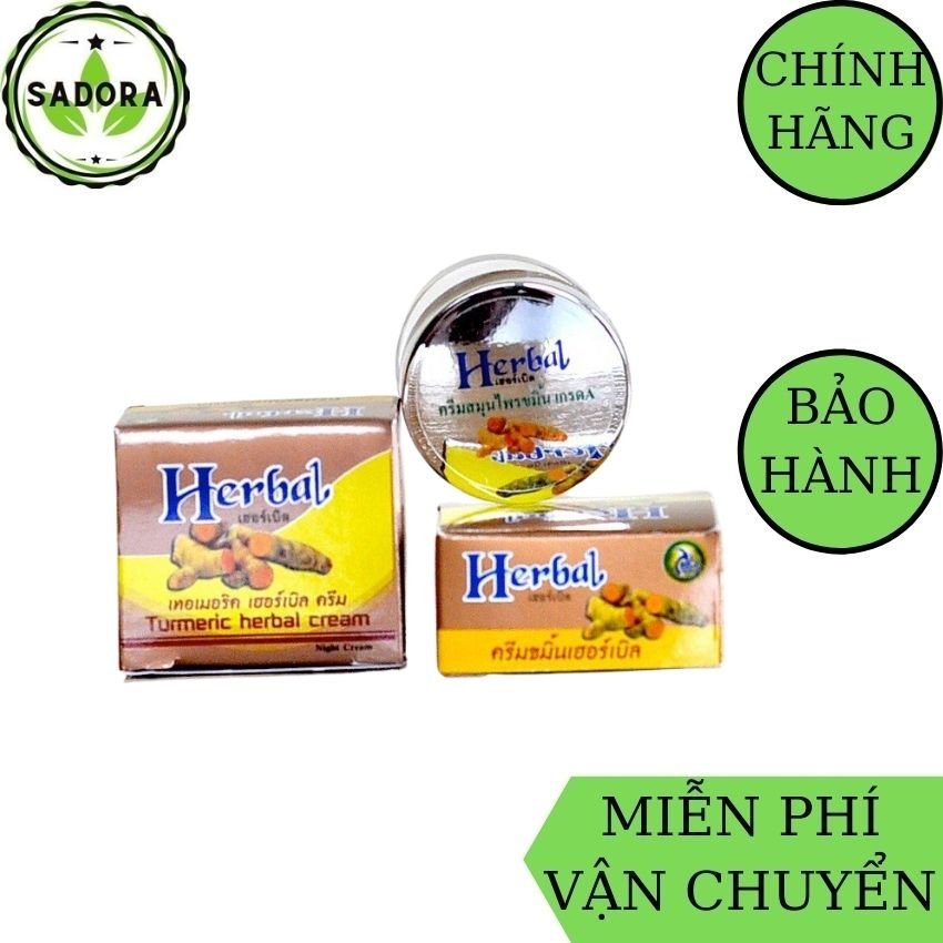 [FREESHIP] Kem Nghệ Herbal Thái Lan SADORA giúp giảm mụn, thâm nám, giúp da trắng sáng, mịn màng, ngăn ngừa mụn quay lại cho nam và nữ, dành cho mọi loại da - 5g