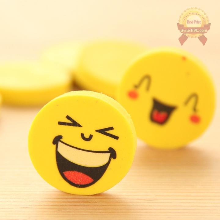 Bộ 4 tẩy bút chì hình mặt cười, gôm tẩy chì hình mặt cười