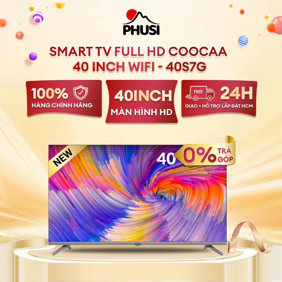 ✅smart tv full hd coocaa 40 inch wifi - 40s7g - android 11 - viền mỏng - miễn phí lắp đặt
