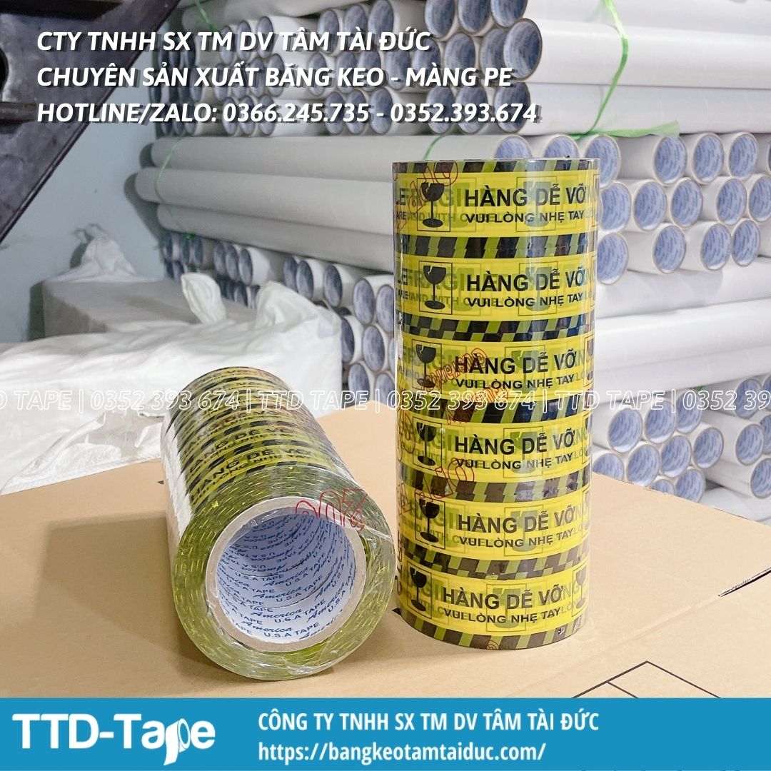 Băng keo hàng dễ vỡ 200 yard 1.8kg cây gồm 6 cuộn