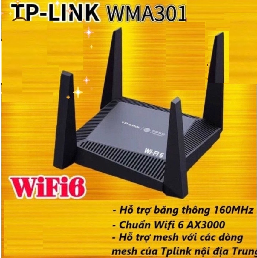 Bộ Phát Router Wifi6 TP-Link WMA301/ WMA302 chuẩn AX3000 Mbps - Có MESH 2 Băng Tần WiFi Xuyên Tường 