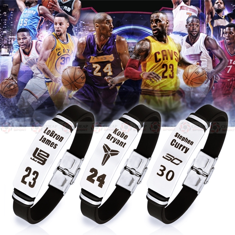 Vòng Tay Bóng Rổ Kim Loại NBA 6.0 Logo Curry Duncan Durant Harden Irving Iverson James Jordan Kobe Leonard Mc.Grady Rose
