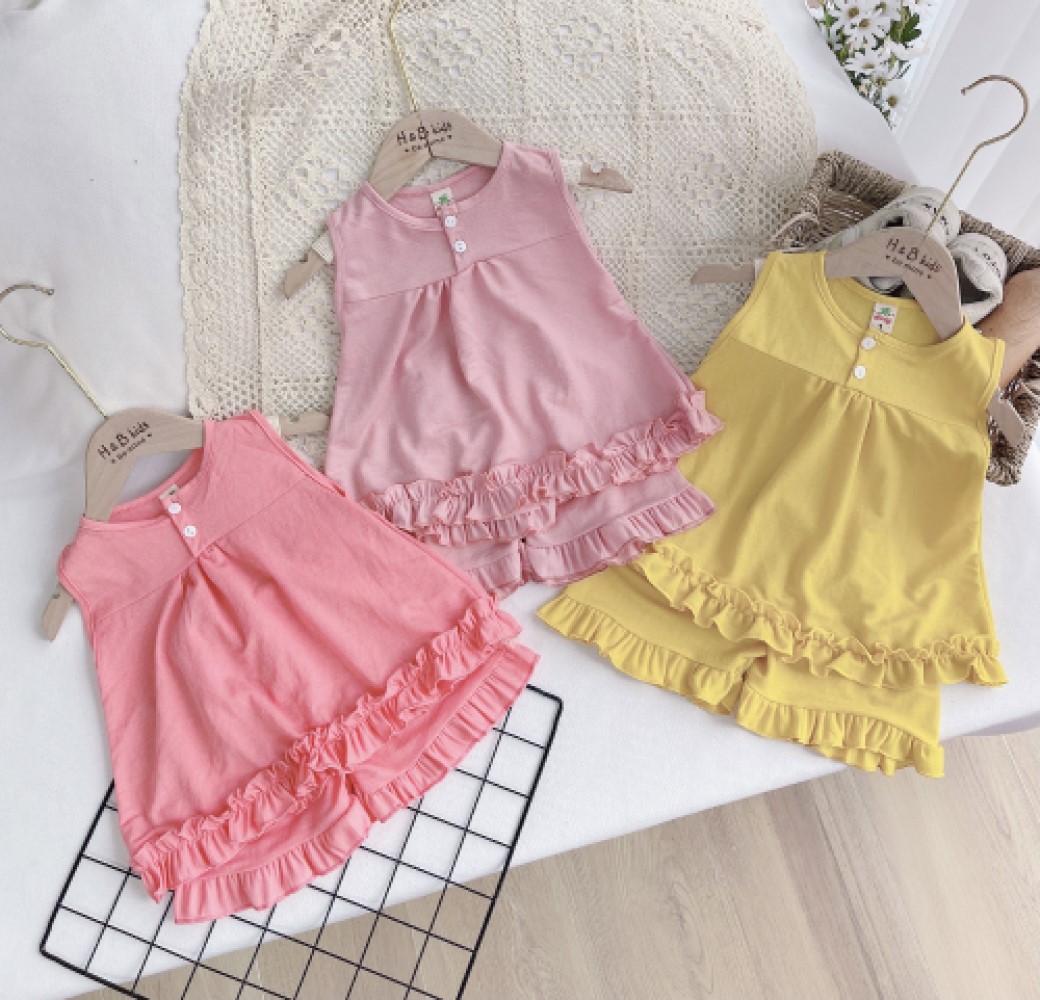 Bộ đũi xinh sịn kiểu dáng baby doll dễ thương cho bé gái mùa hè