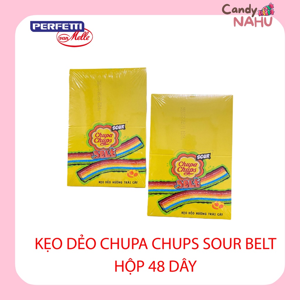 Kẹo dẻo Chupa Chups Sour Belt hộp 48 dây