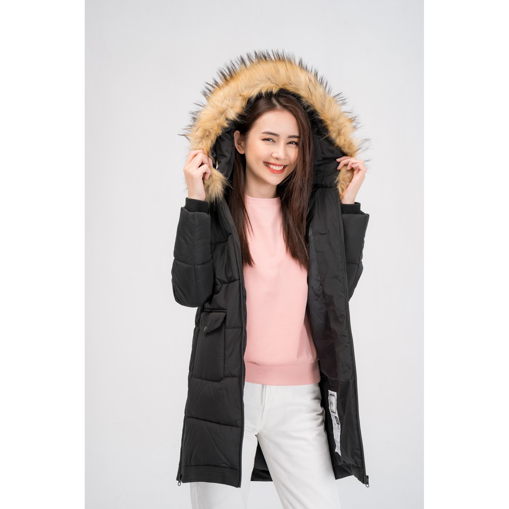 Áo Phao Nữ Yody Dáng Dài Mũ Lông Siêu Ấm | Lazada.Vn