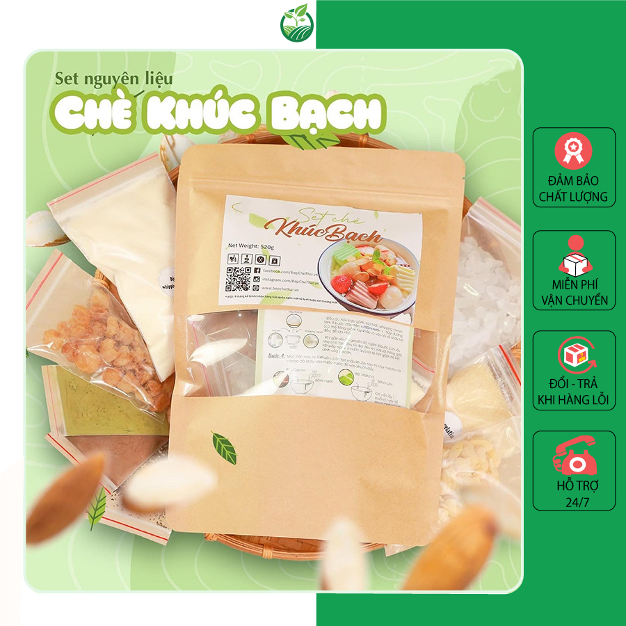 Set Chè Khúc Bạch (set nấu được 12 - 15 bát ) - Bếp Chè Việt - Tặng Kèm Công Thức Độc Quyền