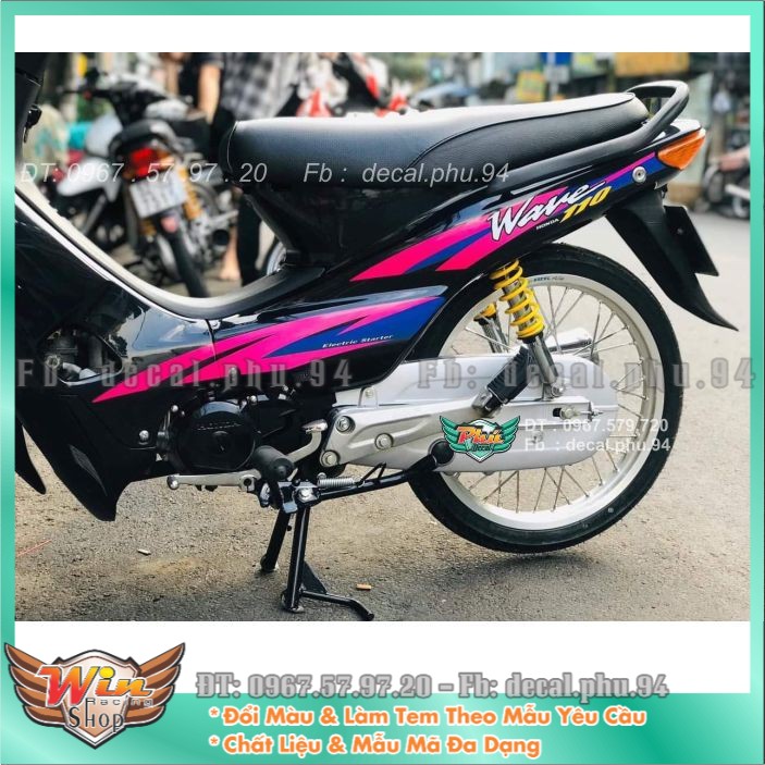 Tem rời Wave nhỏ hồng đen