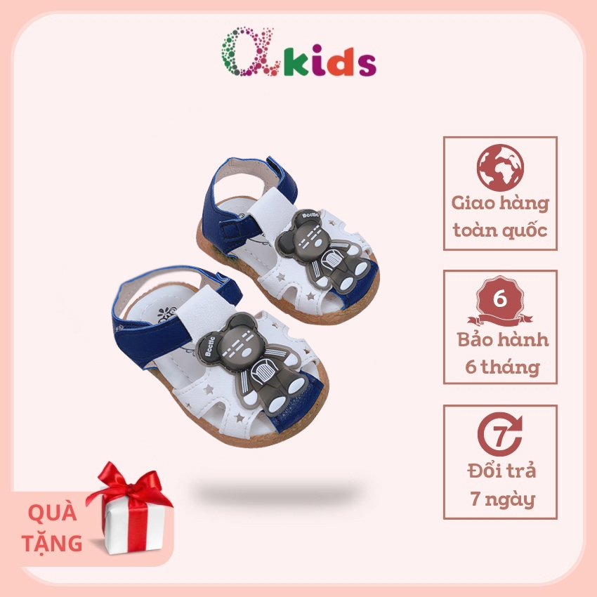 Dép sandal rọ cho bé trai ak57, đế pu siêu mềm, siêu êm, thiết kế rọ ôm chân, dễ dàng cho bé vận động, quai dán thuận tiện, hàng chất lượng cao - alpha kids