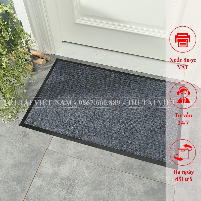 Thảm chống trơn, trải sảnh mặt nỉ đế cao su kích thước 50x80cm
