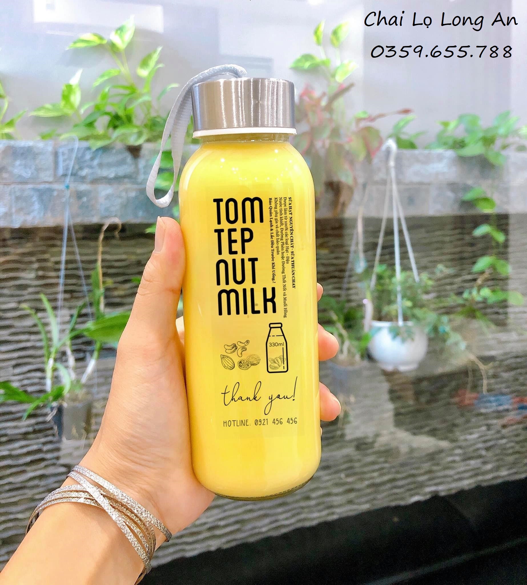 Chai thủy tinh nắp dây 300ml~500ml