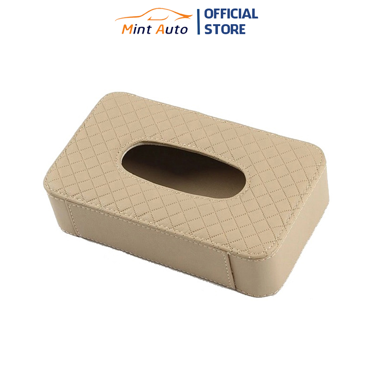 Hộp đựng khăn giấy trên ô tô, hộp đựng giấy ăn bằng da sang trọng tặng khăn trong hộp