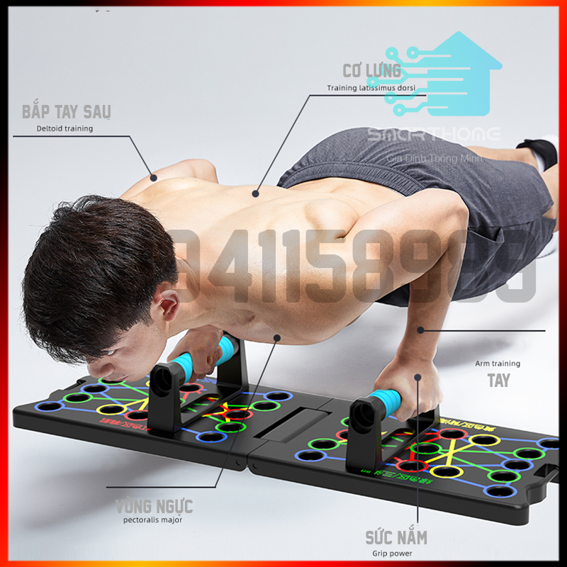 Dụng Cụ Hít Đất Chống Đẩy 34 Lỗ, Nâng Cao Hiệu Quả 50%, Không Đau Tay Khi Tập Luyện,Dày Dặn Chắc Chắn, Nhiều Bài Tập Hơn, Dụng Cụ Thể Thao, Thiết Bị Thể Thao Chuyên Dụng