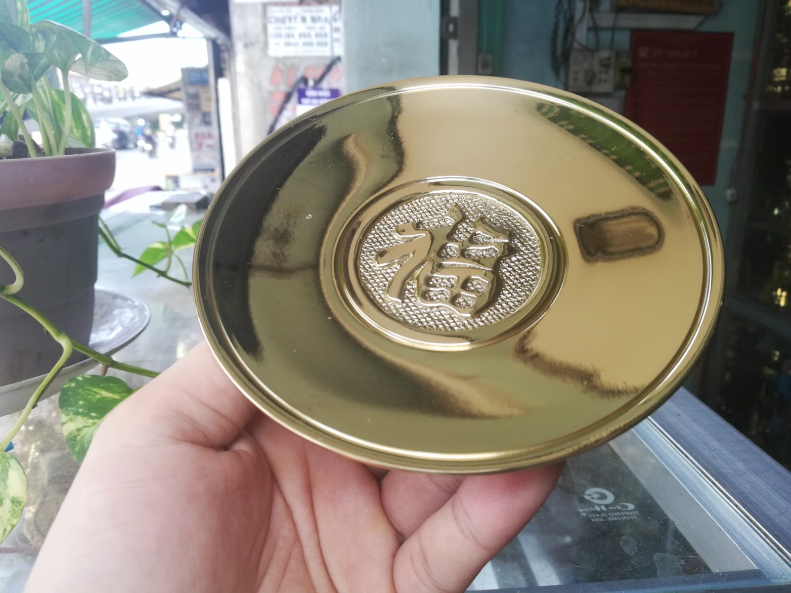 Dĩa đựng trái cây 13cm bé bằng đồng