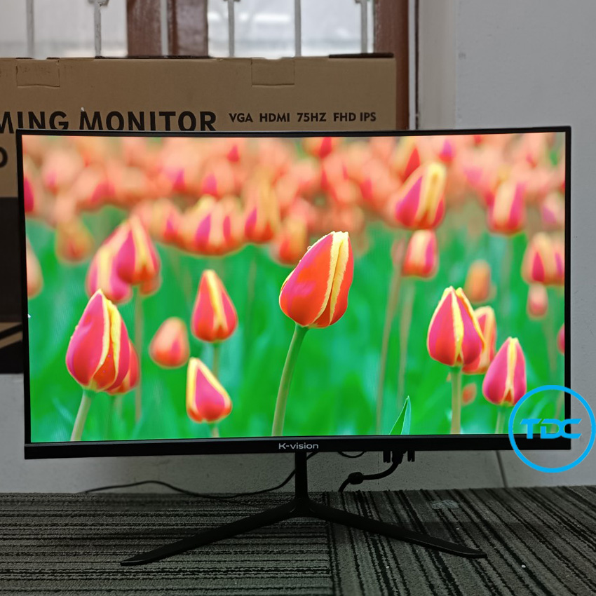 Màn hình lcd 24'' phẳng k-vision tấm nền ips, cổng kết nối vga, hdmi, tần số 75hz, độ phân giải 1920x1080. bảo hành 12 tháng