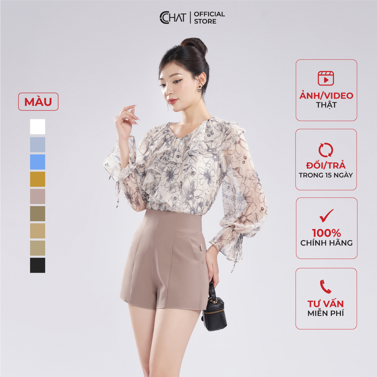 Quần đùi nữ cchat cạp liền kiểu dáng a chất tuytsi cao cấp mềm mịn 12ons2012at
