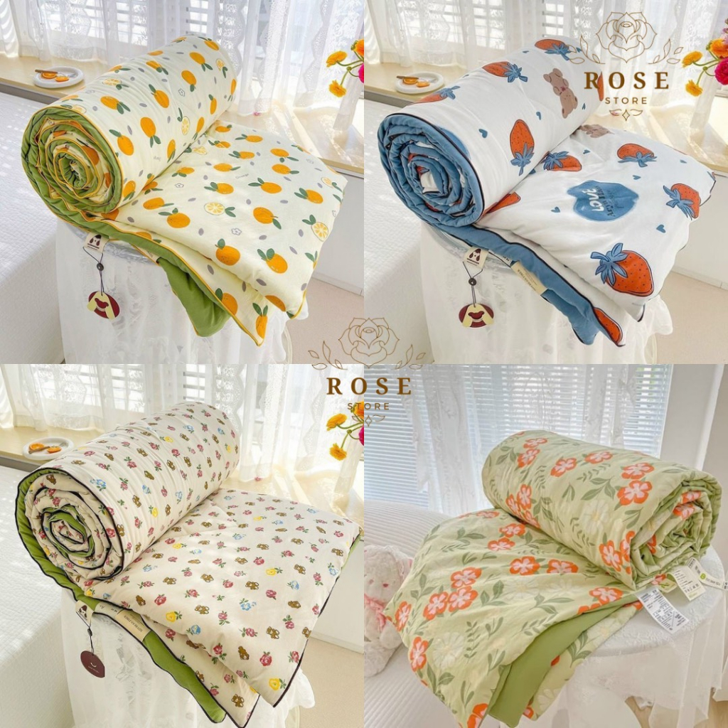 Chăn/Mền Cotton Sơ Đậu Nành Siêu Thoáng Mát Mềm Mịn Thấm Hút Mồ Hôi. CHĂN HÈ ĐŨI COTTON KT 1m8 X 2m.