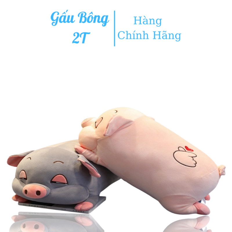 Gấu Bông Cute Gối Ôm Thú Nhồi Bông Heo Béo Mặt Buồn Ngủ Siêu Ngộ Nghĩnh Đáng Yêu Vải Nhung Mềm Mịn Lót Bông Gòn Cao Cấp