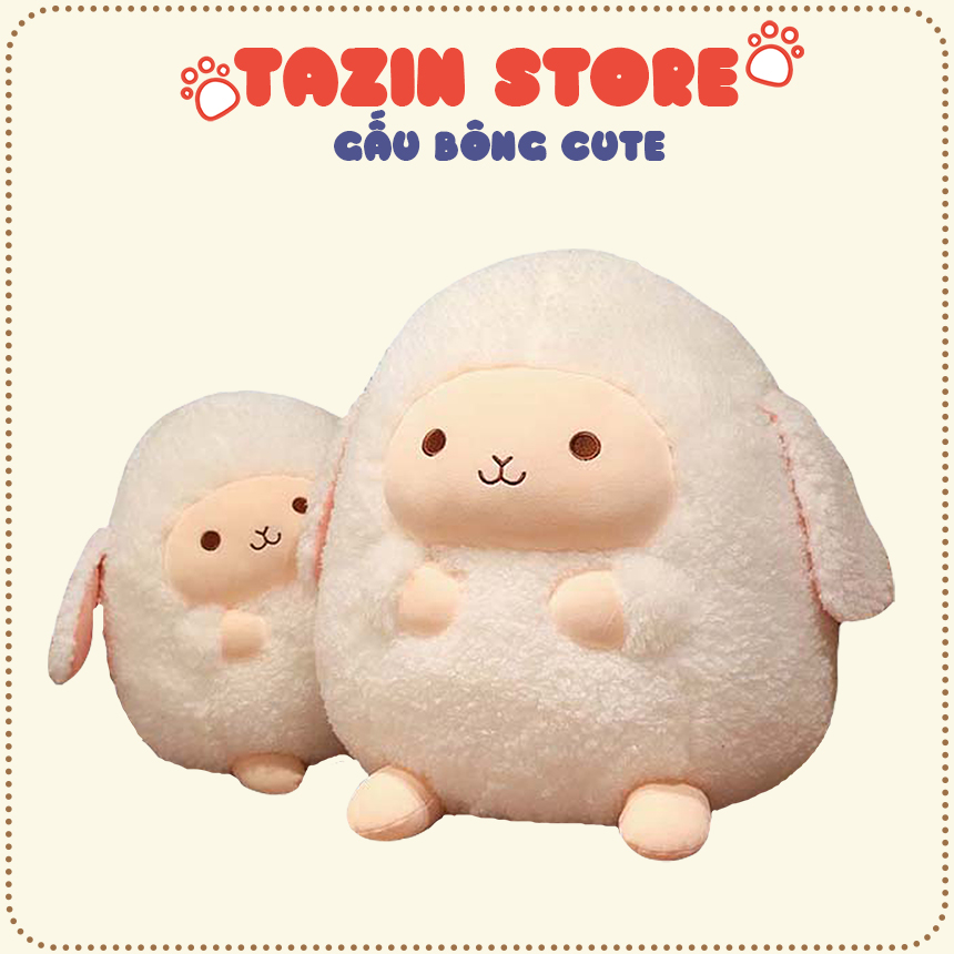 Gấu bông cừu xù baby dễ thương tazin shop, cừu nhồi bông lông xù tròn ú