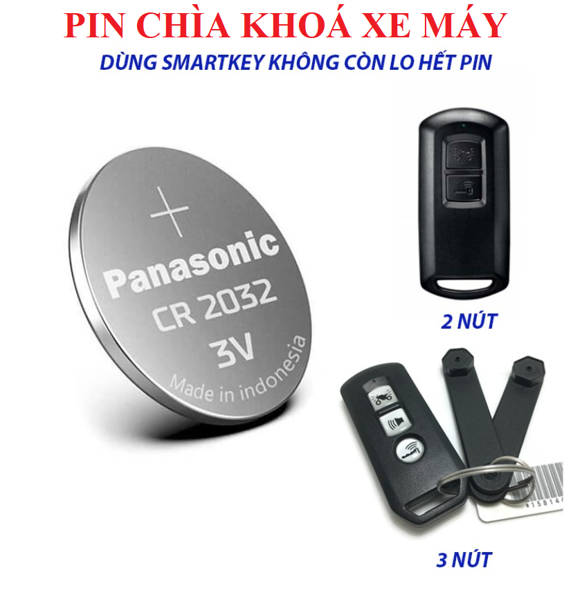 Pin chìa khoá xe máy Smartkey Pin chìa khoá ô tô pin điều khiển PANASONIC CR2032 HONDA SH, VISION, LEAD, AB, PCX, VARIO MỚI 100% FULL BOX  HÀNG CHÍNG HÃNG ĐỘ BỀN CAO