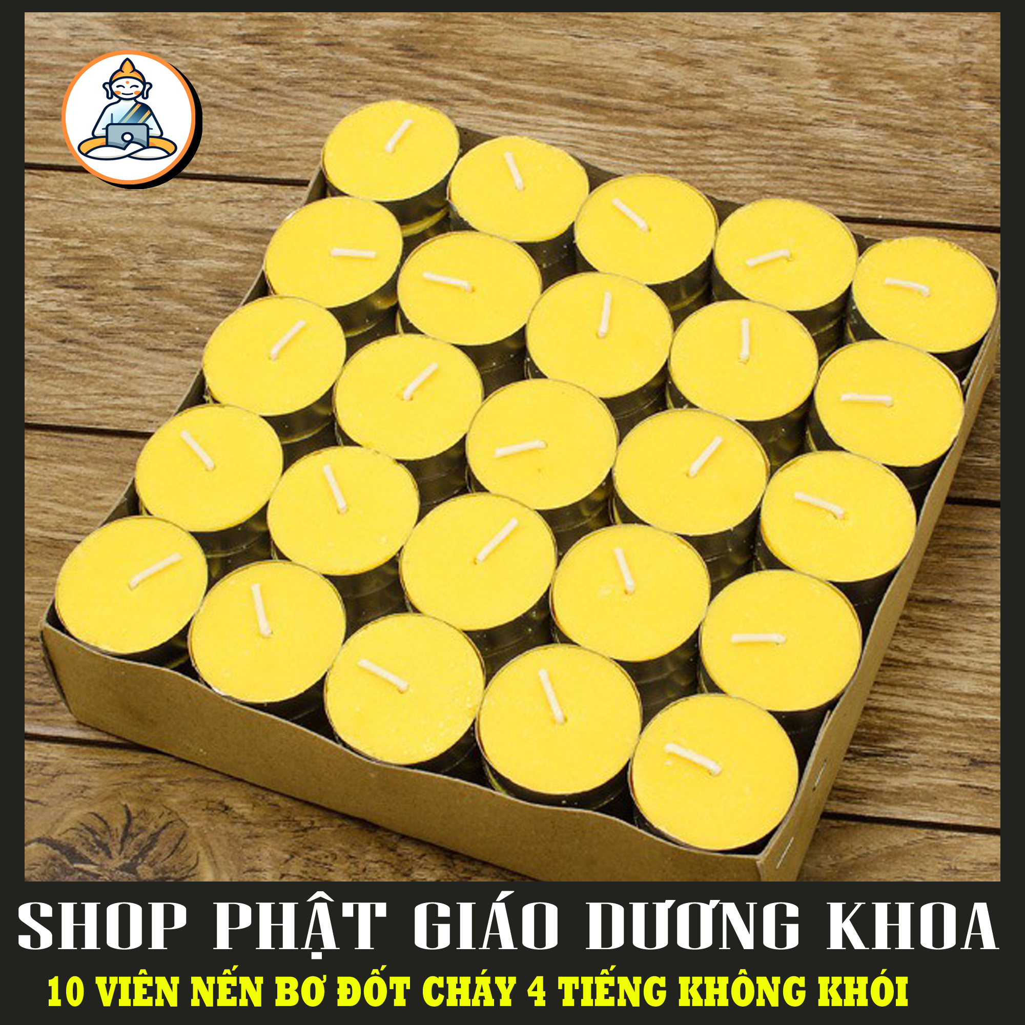 10 viên nến bơ đốt cháy 4 tiếng - 10 Viên nến 100% bơ cao cấp không khói không mùi an toàn cho người sử dụng