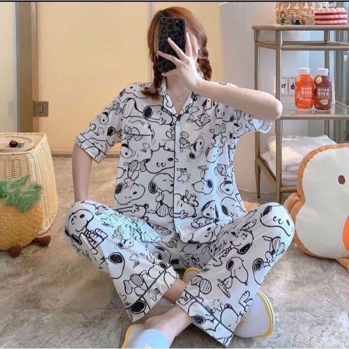 Bộ Đồ Ngủ Pijama Nữ Dài - Pizama Tay Dài Quần Dài - Bộ Đồ Thu Đông Nữ -  Bộ Đồ Ngủ Nữ - Đồ Bộ Pijama- Đồ Bộ Nữ - Đồ Bộ Nữ Mặc Nhà Pijama Tay Dài Quần Dài Kate Thái Phi Bóng Hoạt Hình Cute Dễ Thương size 40-60 kg