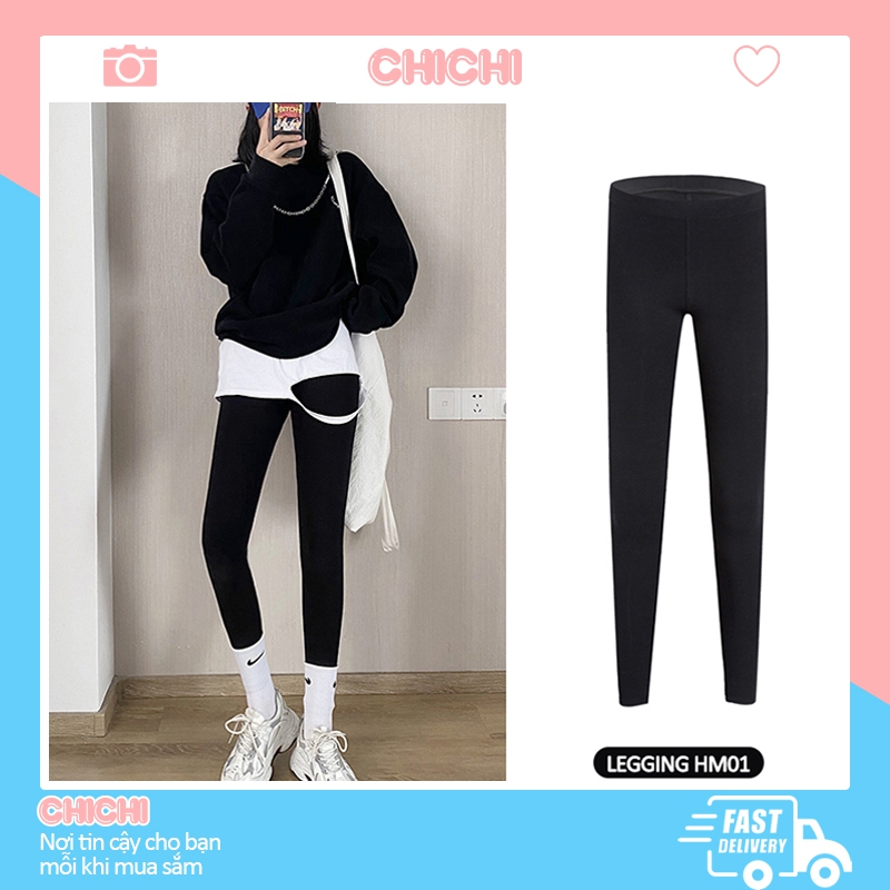 Quần legging nữ HffM cao cấp hàng chuẩn xuất khẩu chất thun coton dày dặn mềm mịn thoáng mát ChiChi HM01