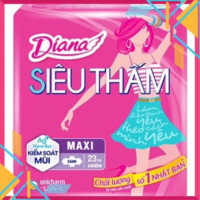 Lốc 6 gói bvs diana maxi cánh 8 miếng/gói