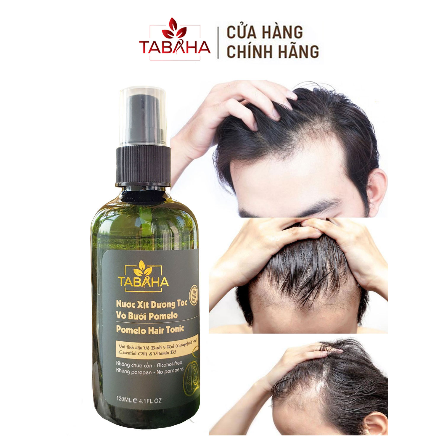 Tinh dầu bưởi xịt mọc tóc cho Nam Tabaha 120ml giúp kích thích mọc tóc con giảm rụng tóc hói tóc