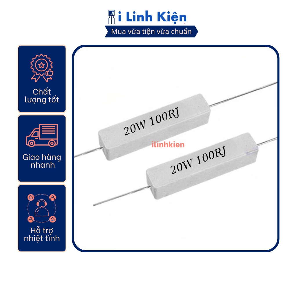 Điện trở sứ 20w 100r 5% chất lượng tốt