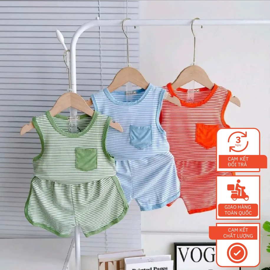 Combo 3 bộ cộc tay và ba lỗ minky mom