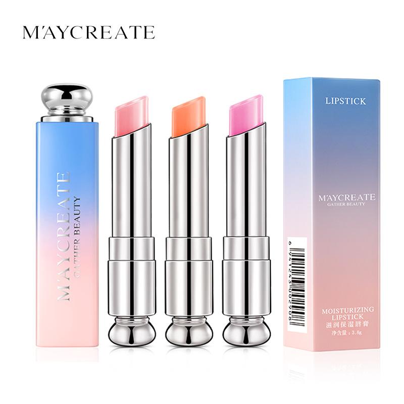 Son môi dưỡng ẩm m'aycreate không thấm nước thay đổi màu sắc siêu xinh zv109
