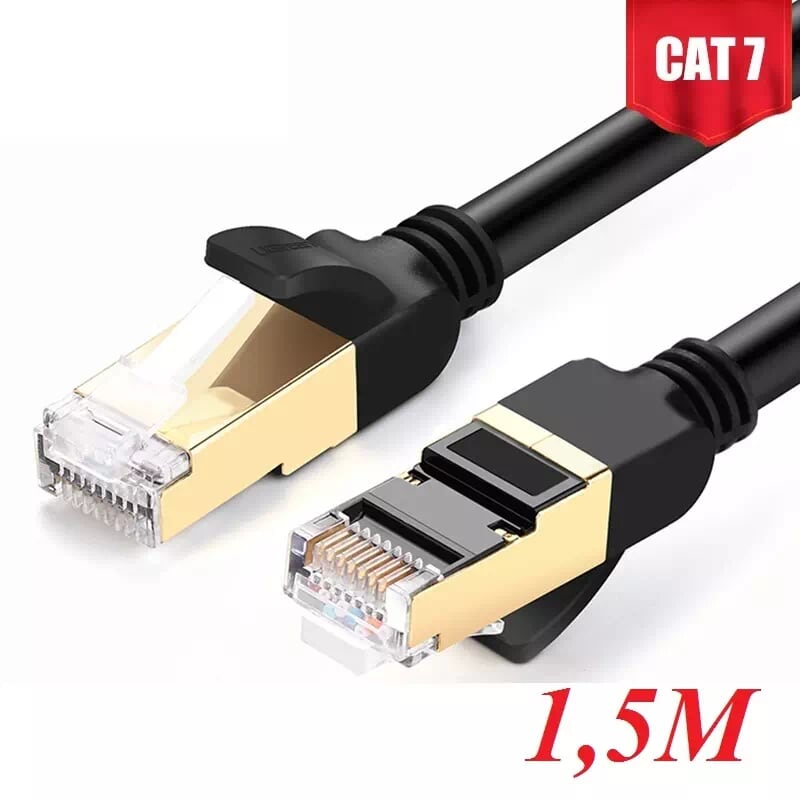 Ugreen 11277 1.5m màu đen cáp mạng lan cat7 stp chống nhiễu nw107