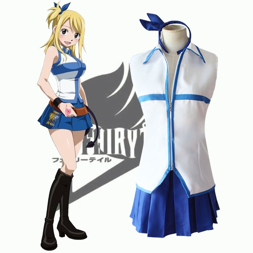 Free shipping Xin bo yuan fairy tail Lucy cos Lucy cosplay costume for