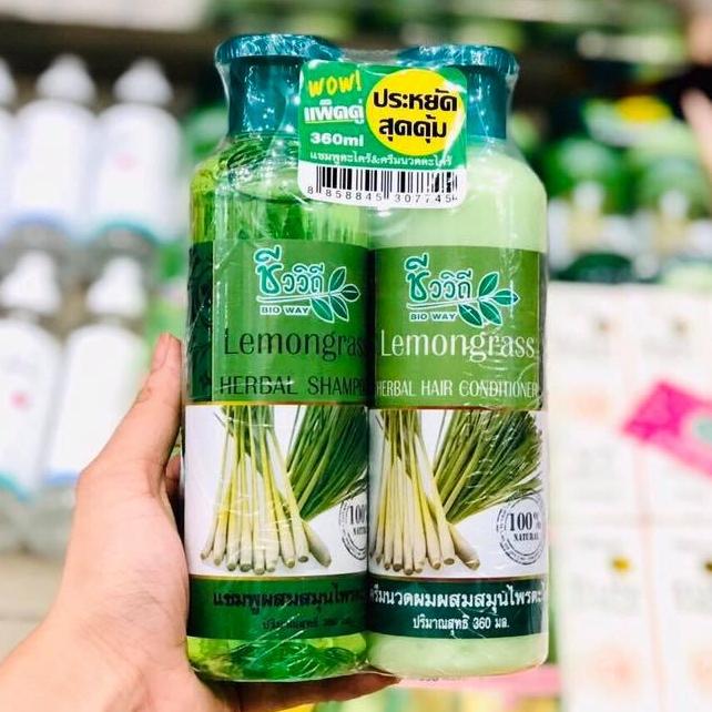 Bộ dầu gội - dầu xả tinh dầu xả chanh LEMONGRASS HERBAL Shampoo & Conditioner