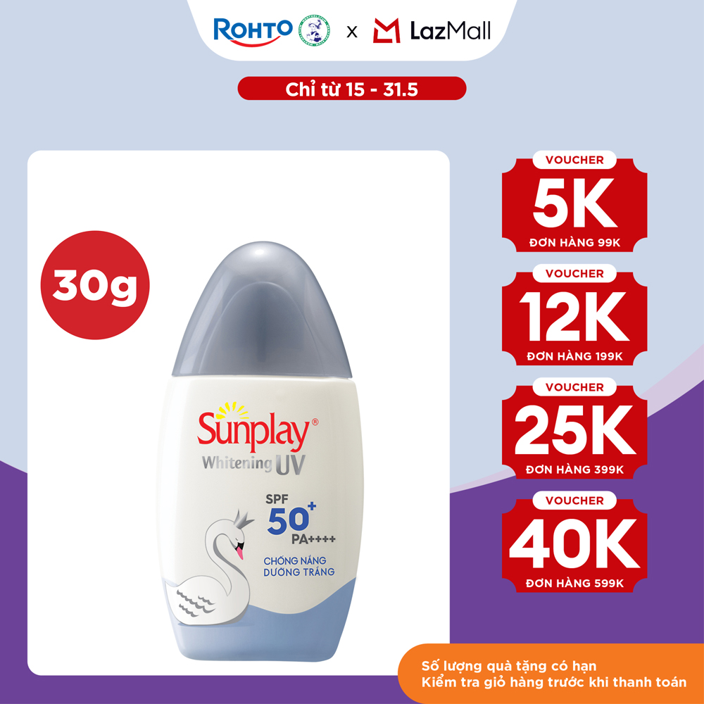 Kem chống nắng Sunplay dưỡng trắng da, dạng sữa Sunplay Whitening UV SPF 50, PA++++ 30g