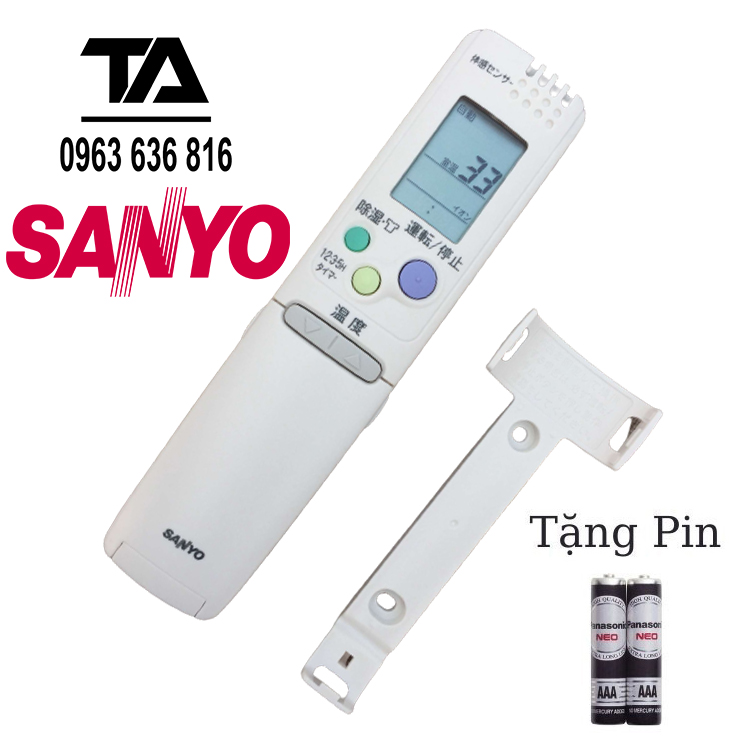✔ Remote Điều khiển điều hòa Sanyo nội địa nhật - Chính Hãng Tặng Đế Treo Tường