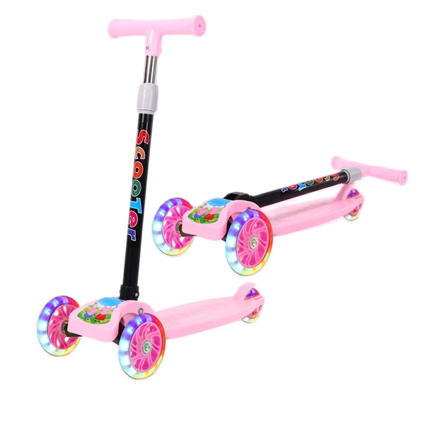 Xe trượt Scooter, Xe trượt phát sáng dành cho bé từ 2-8 tuổi, chịu tải trọng 100kg. Đồ chơi hoạt động ngoài trời cho bé