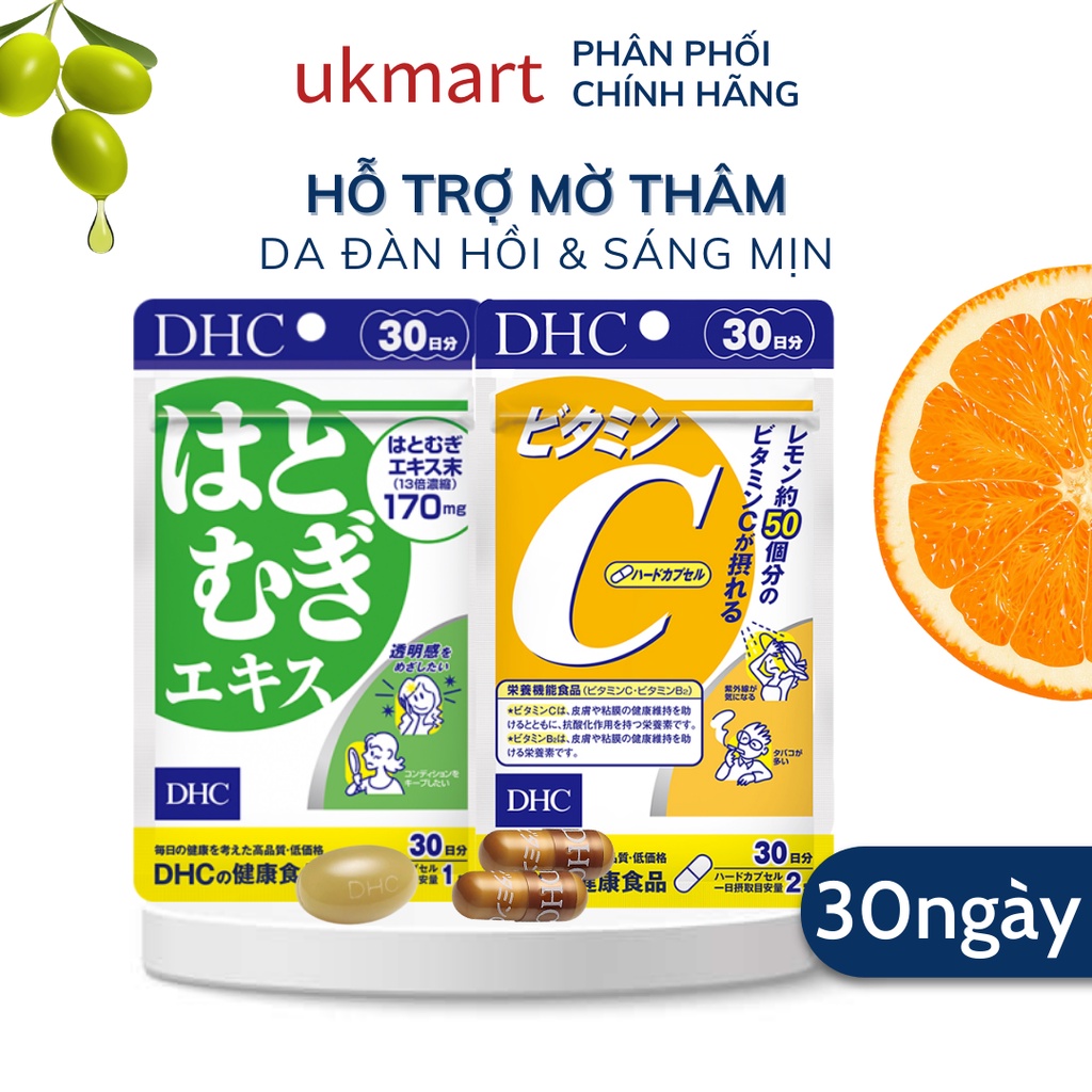 Combo Viên Uống DHC Sáng Da Mờ Thâm 30 Ngày Adlay & Vitamin C