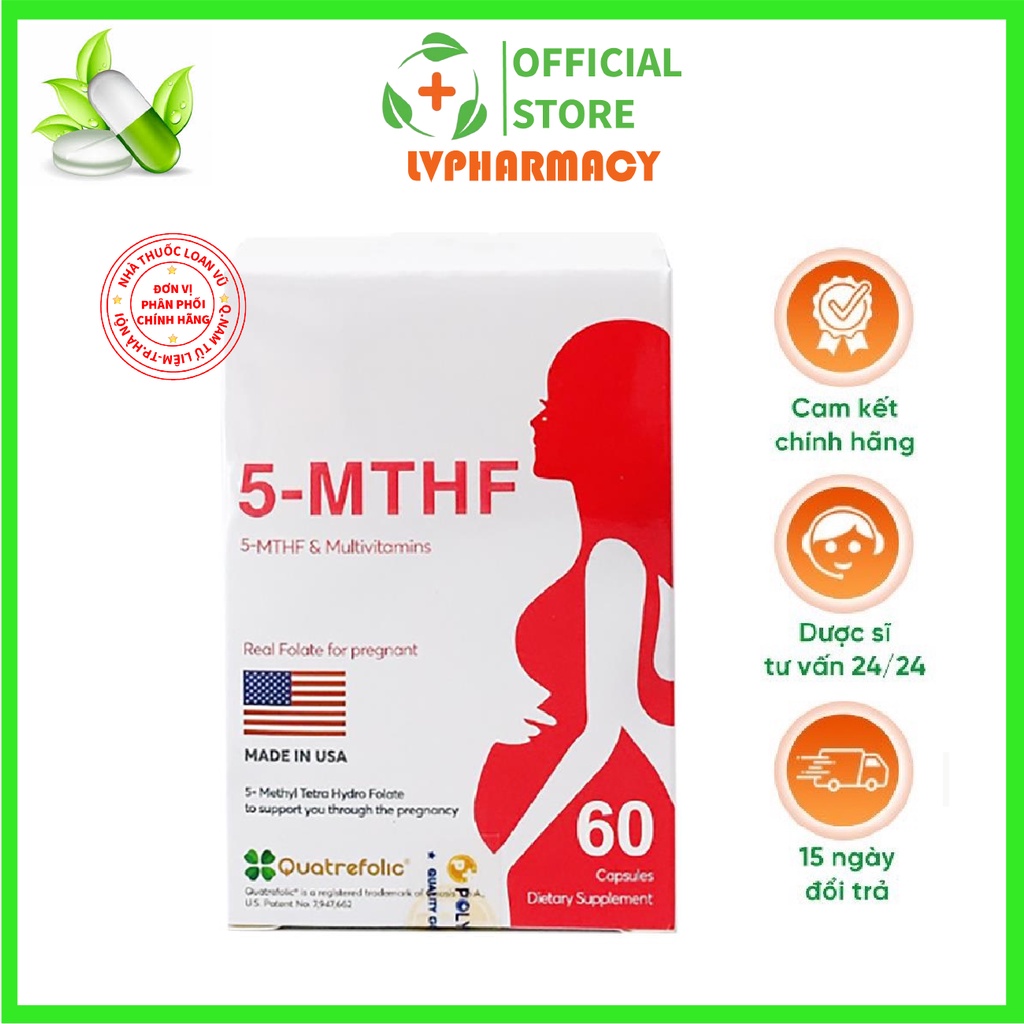 5-MTHF, giúp tăng khả năng sinh sản ở phụ nữ định sinh con, trong thai kỳ - Hộp 30 viên - Trustcare